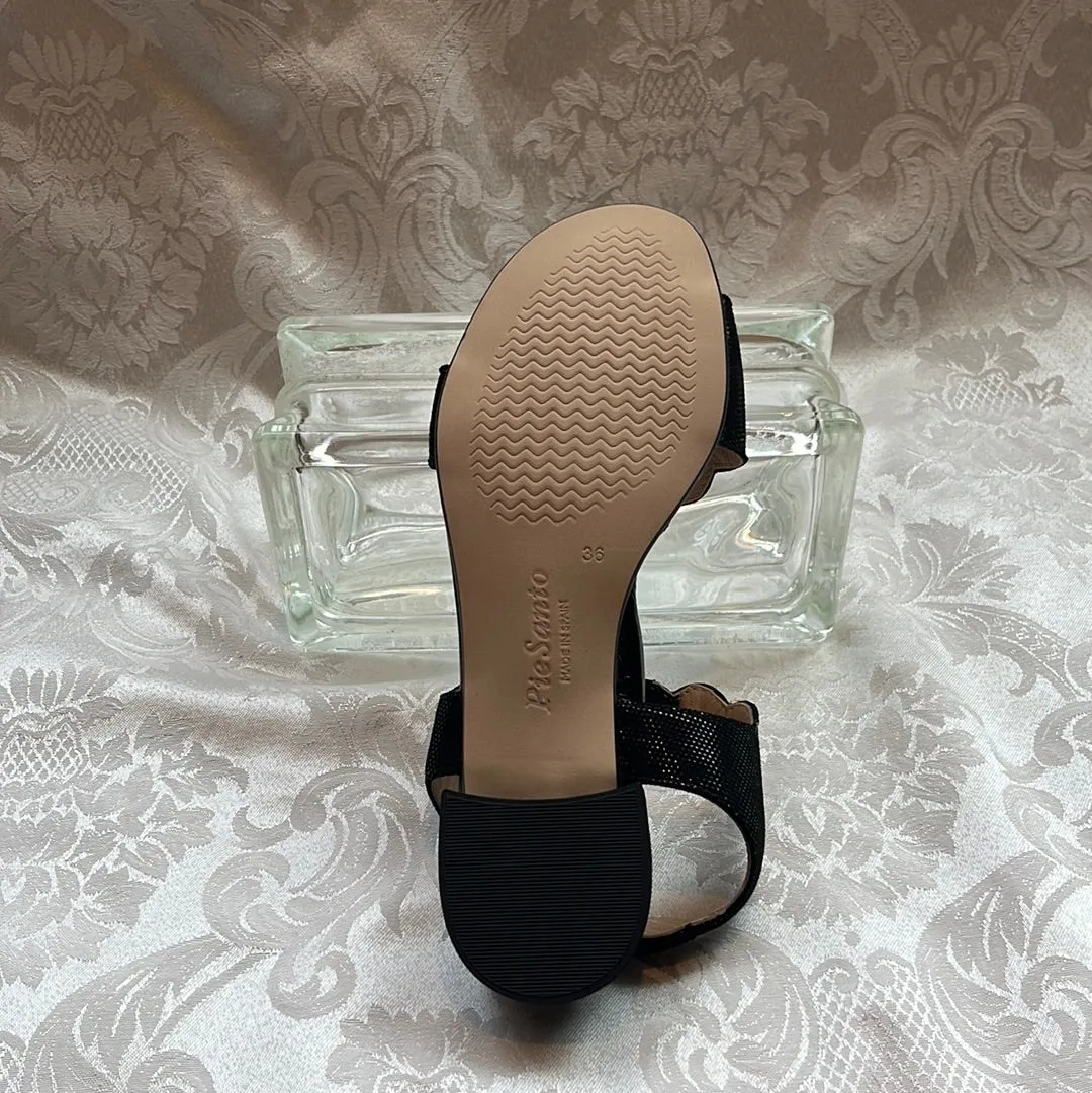 PIE SANTO 220288 DALLAS BLACK SUEDE SANDAL