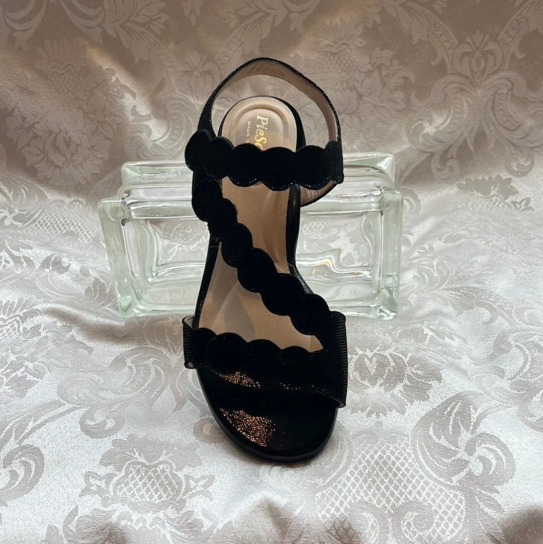 PIE SANTO 220288 DALLAS BLACK SUEDE SANDAL