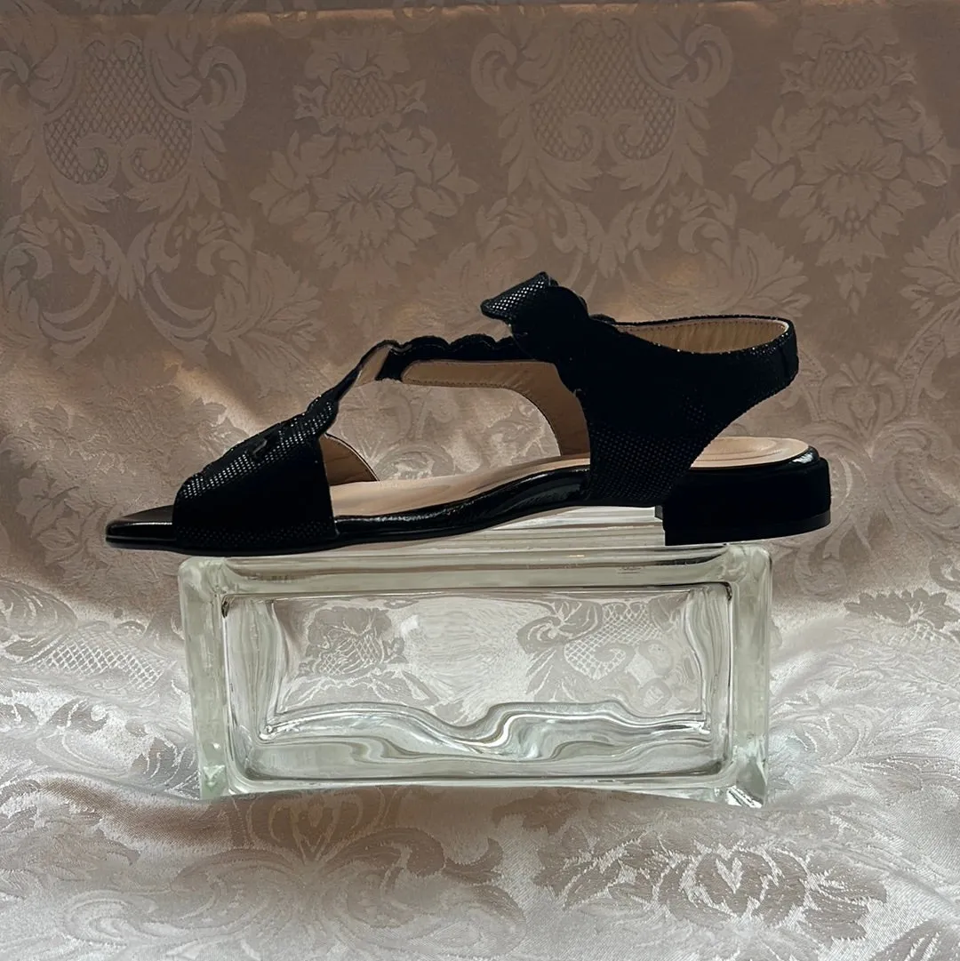 PIE SANTO 220288 DALLAS BLACK SUEDE SANDAL