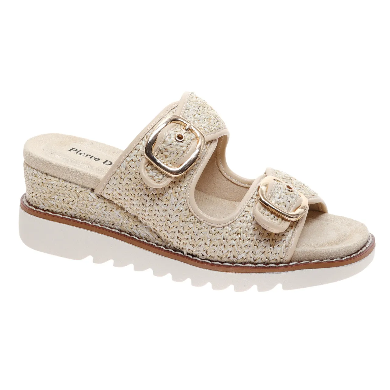 Pierre Dumas Women's Expand-2 Wedge Slide Sandal - Gold Combo 22088-560