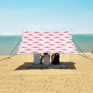 Pink Bow Cowgirl Hat Beach Camping Tent Sun Shelter for Whole Family, Beach Shade Canopy with UPF50  UV Protection,Easy Set Up and Carry,Outdoor Shade for Trips, Fishing, Backyard Fun Picnics