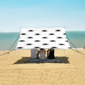 Pixel Spider Seamless Pattern Beach Canopy Tent Anti-UV & Wind Resistant, Camping Sun Shelter Easy Setup Portable,Outdoor Shade Tents with Sandbags,Sand Shovels,Ground Pegs & Stability Poles