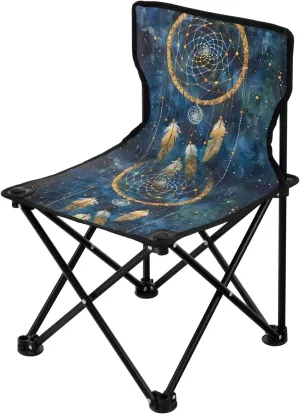 Portable Camping Folding Chairs Foldable Chair Small Dreamcatcher Painting Lightweight Backpacking Outdoor Outside Fishing