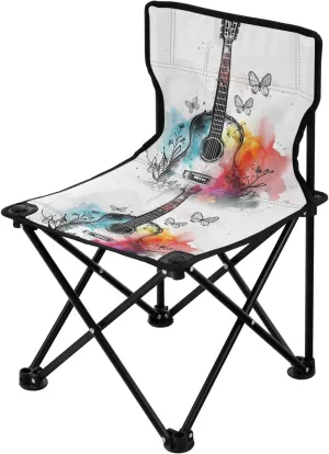 Portable Camping Folding Chairs Foldable Chair Small Guitar Lightweight Backpacking Outdoor Outside Fishing