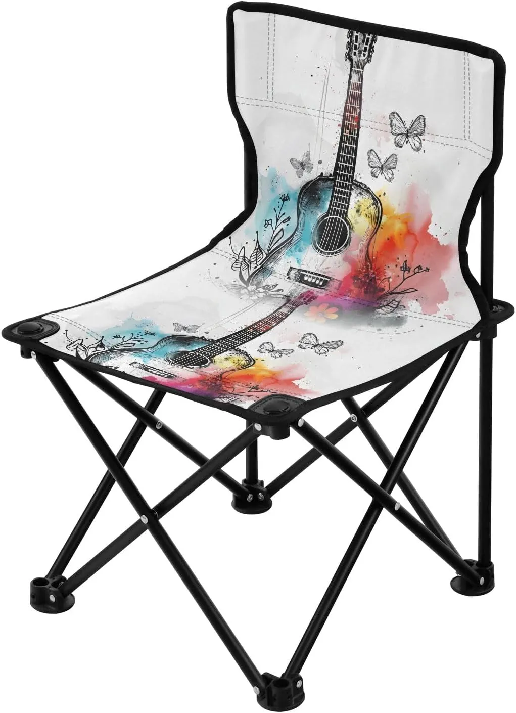 Portable Camping Folding Chairs Foldable Chair Small Guitar Lightweight Backpacking Outdoor Outside Fishing
