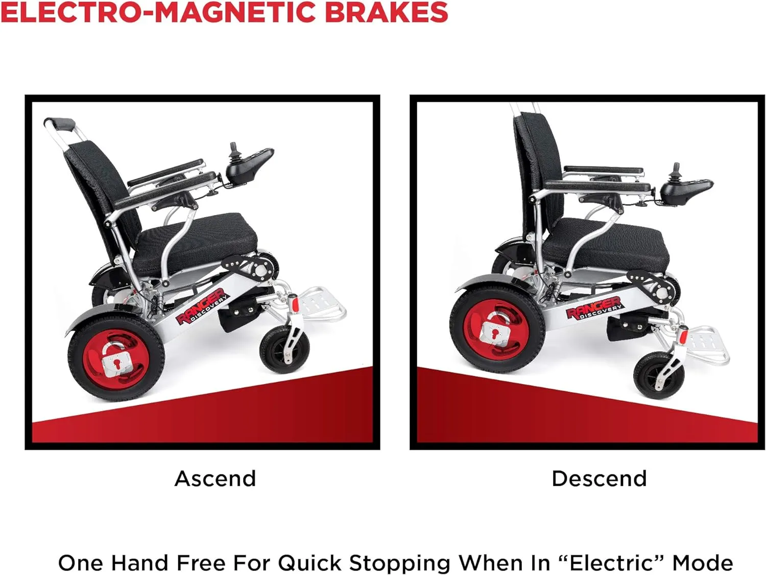 Porto Mobility Ranger Discovery XL Wide Seat Lightweight Foldable Weatherproof Electric Wheelchair, Portable, only 50 lbs Powerful Motors All Terrain Folding Power Wheelchair (XL Wide Seat)