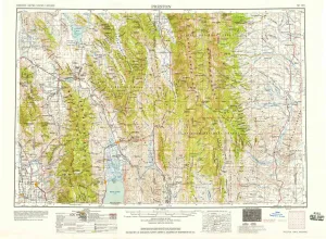 Preston ID topo map, 1:250000 Scale, 1 X 2 Degree, Historical, 1958, 22 x 30 in