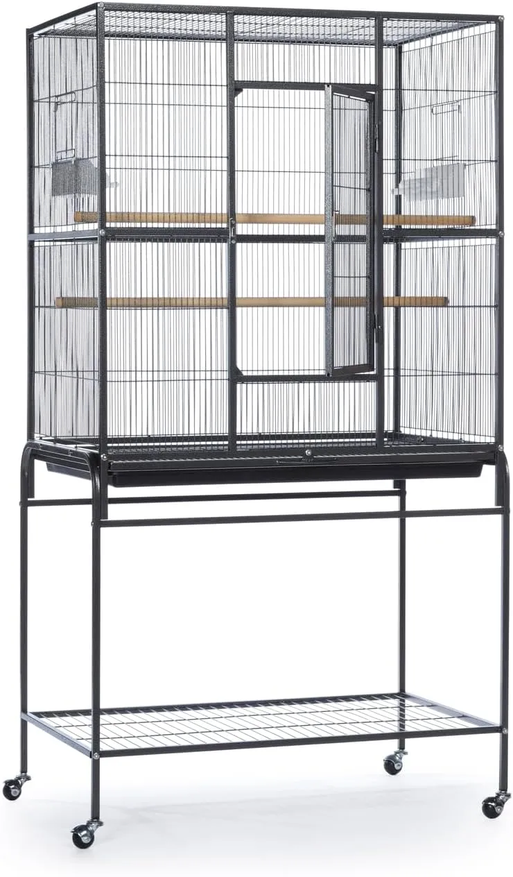 Prevue Pet Products Wrought Iron Flight Cage with Stand, Black Hammertone
