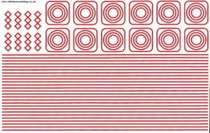 Red lining 1/16" wide