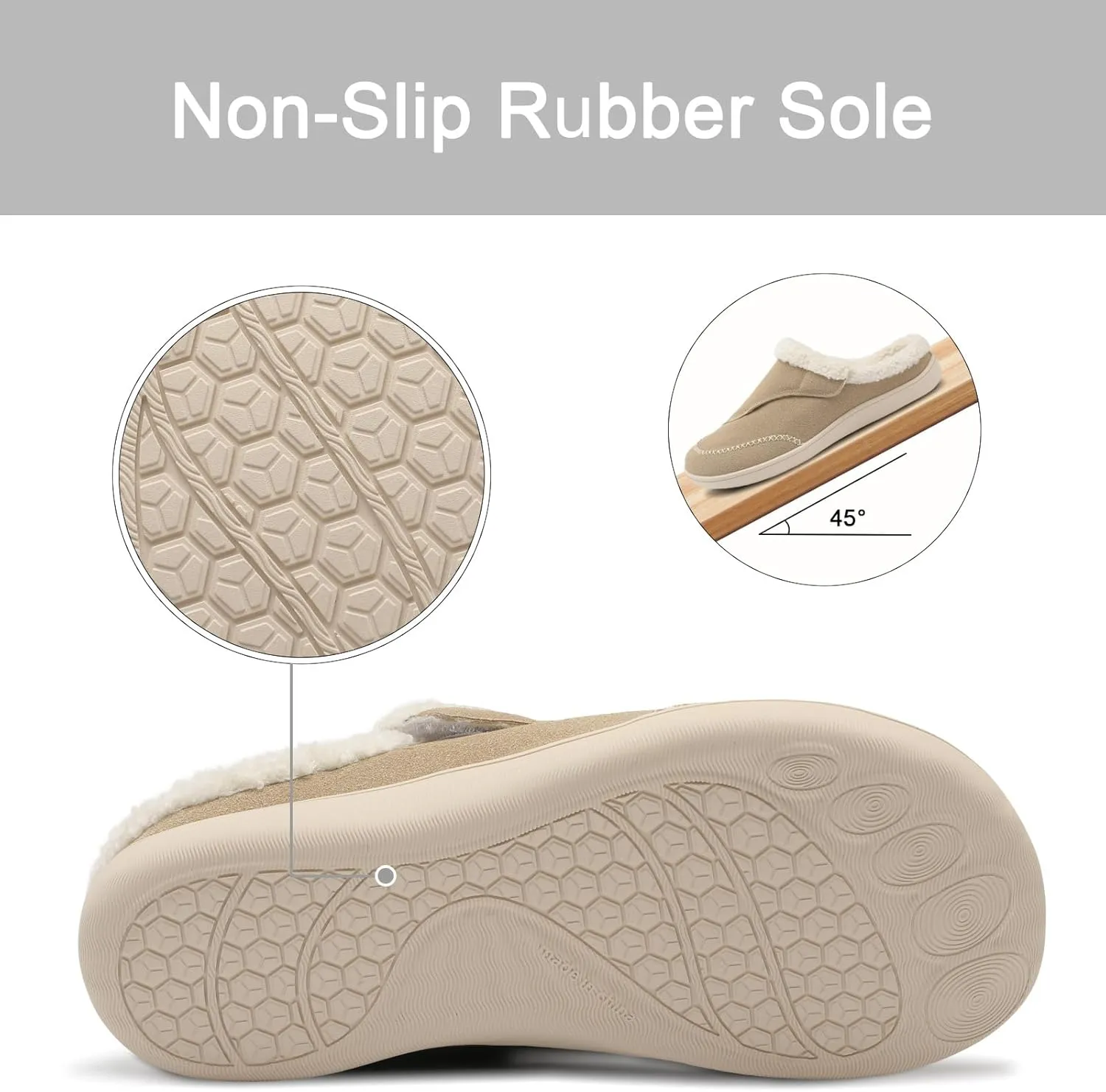 relxfeet Mens Slippers Adjustable Diabetic Shoes Wide Toe Box House Slippers Indoor Outdoor Slip On Warm Clogs for Swollen Feet