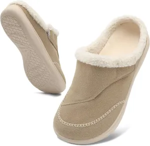 relxfeet Mens Slippers Adjustable Diabetic Shoes Wide Toe Box House Slippers Indoor Outdoor Slip On Warm Clogs for Swollen Feet