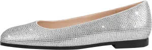 richealnini Women's Slip On Slide Flats Pumps Crystals Loafer Party Wedding Shoes