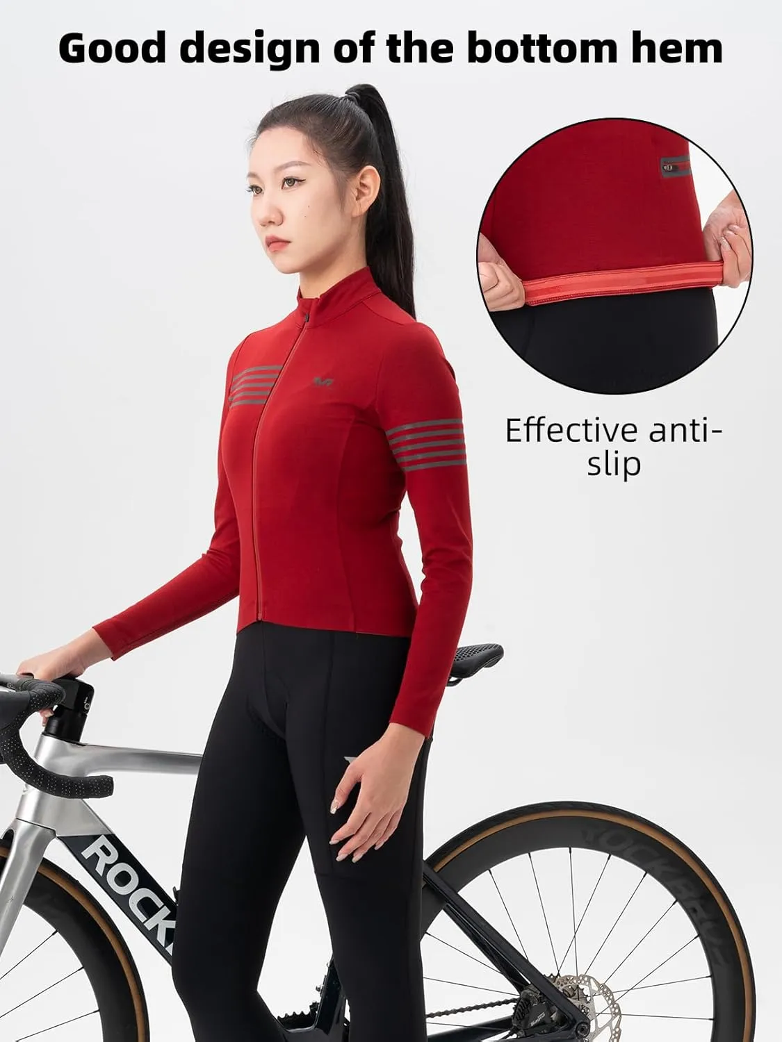 ROCKBROS Winter Cycling Jersey for Women Thermal Long Sleeve Windproof Biking Tops Breathable Jacket