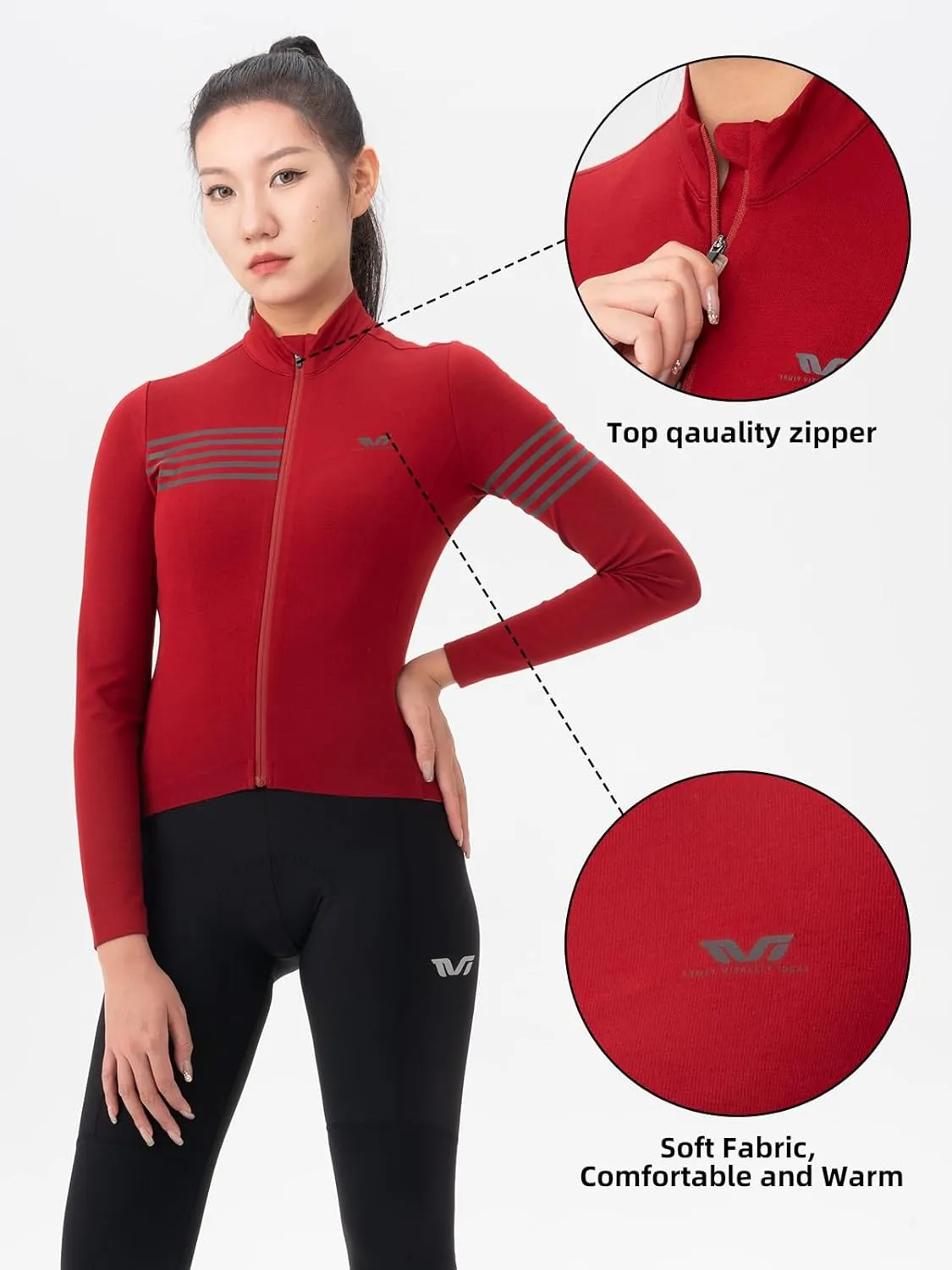 ROCKBROS Winter Cycling Jersey for Women Thermal Long Sleeve Windproof Biking Tops Breathable Jacket