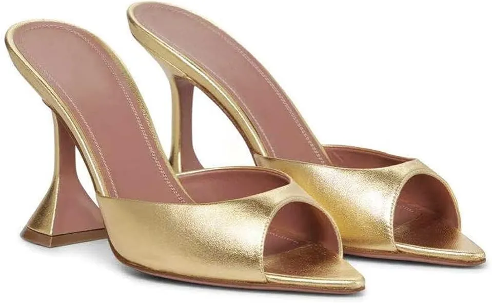 Roimaash Women Fashion Summer Slide Shoes Peep Toe Slip on Sandals