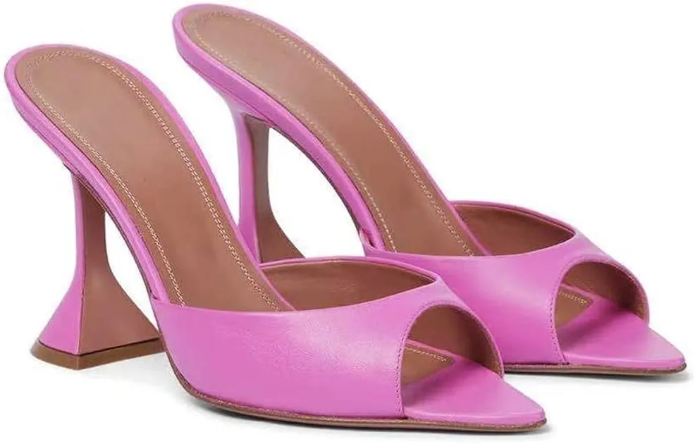 Roimaash Women Fashion Summer Slide Shoes Peep Toe Slip on Sandals