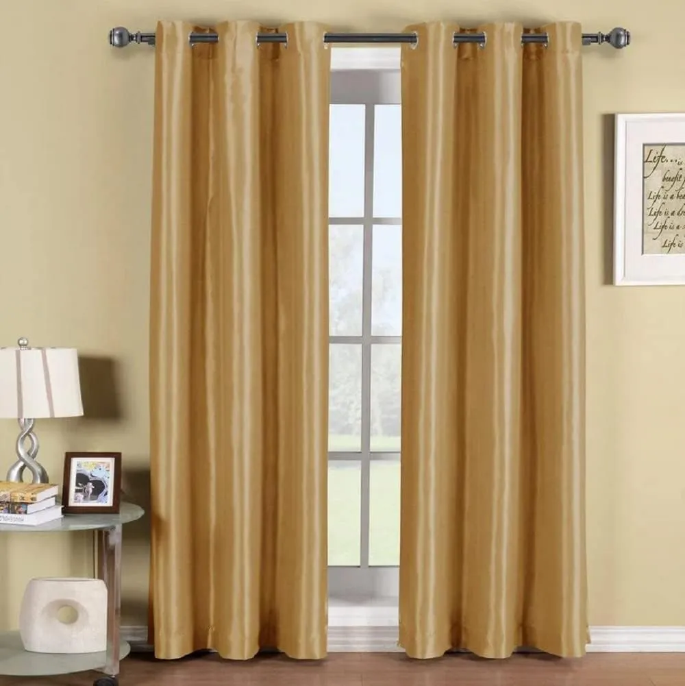 Royal Tradition Blackout Curtain 42 x 63 Inch, Gold Single Panel/Thermal Insulated Room Darkening Bedroom Curtain