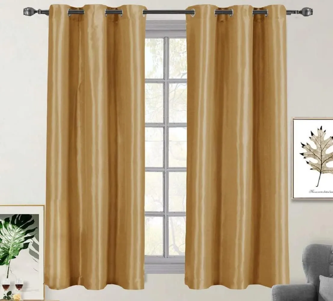 Royal Tradition Blackout Curtain 42 x 63 Inch, Gold Single Panel/Thermal Insulated Room Darkening Bedroom Curtain