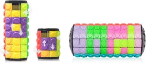 R.Y.TOYS Fidget Toy,Magic Cube Puzzle,Brain Teasers for Adults,Cylinder Rotate&Slide Logic Restless Hand Game,Trick Puzzle,Gift for Kids Child(8Colorsx4/8Layers 12Colorsx10Layers)