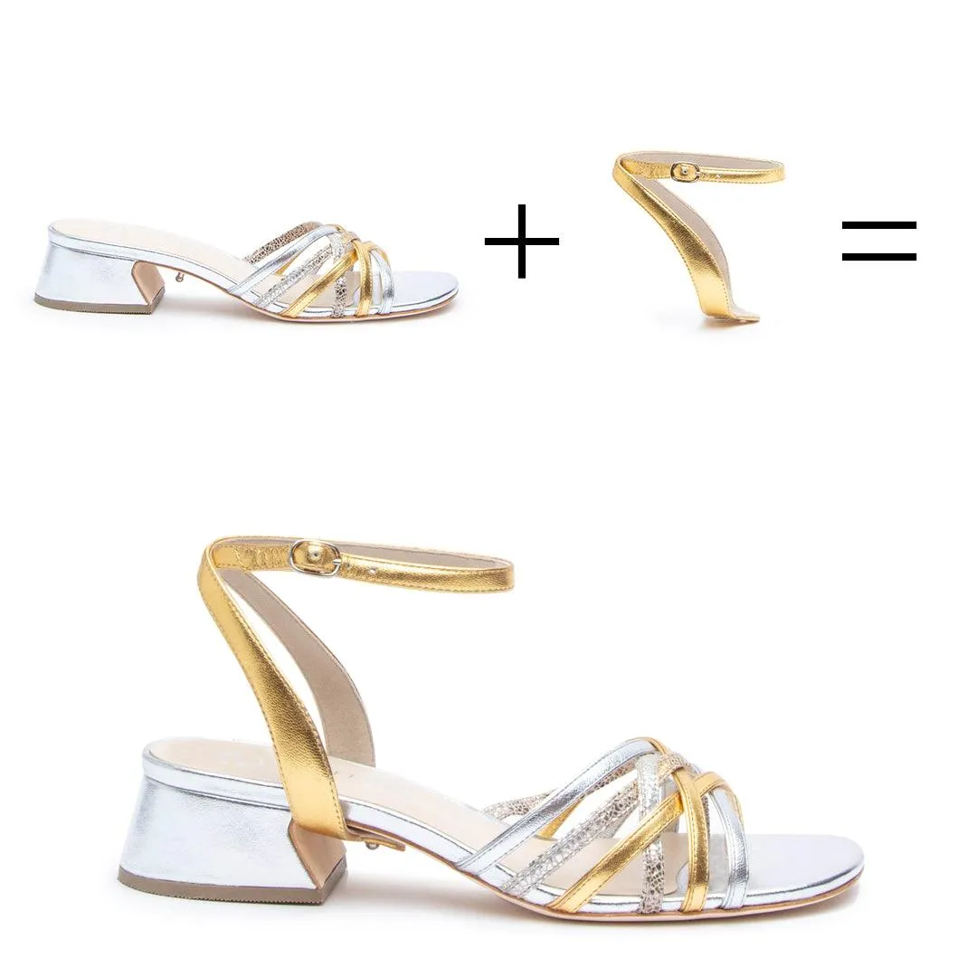 Silver Bell Sandal   Gold Marilyn Strap