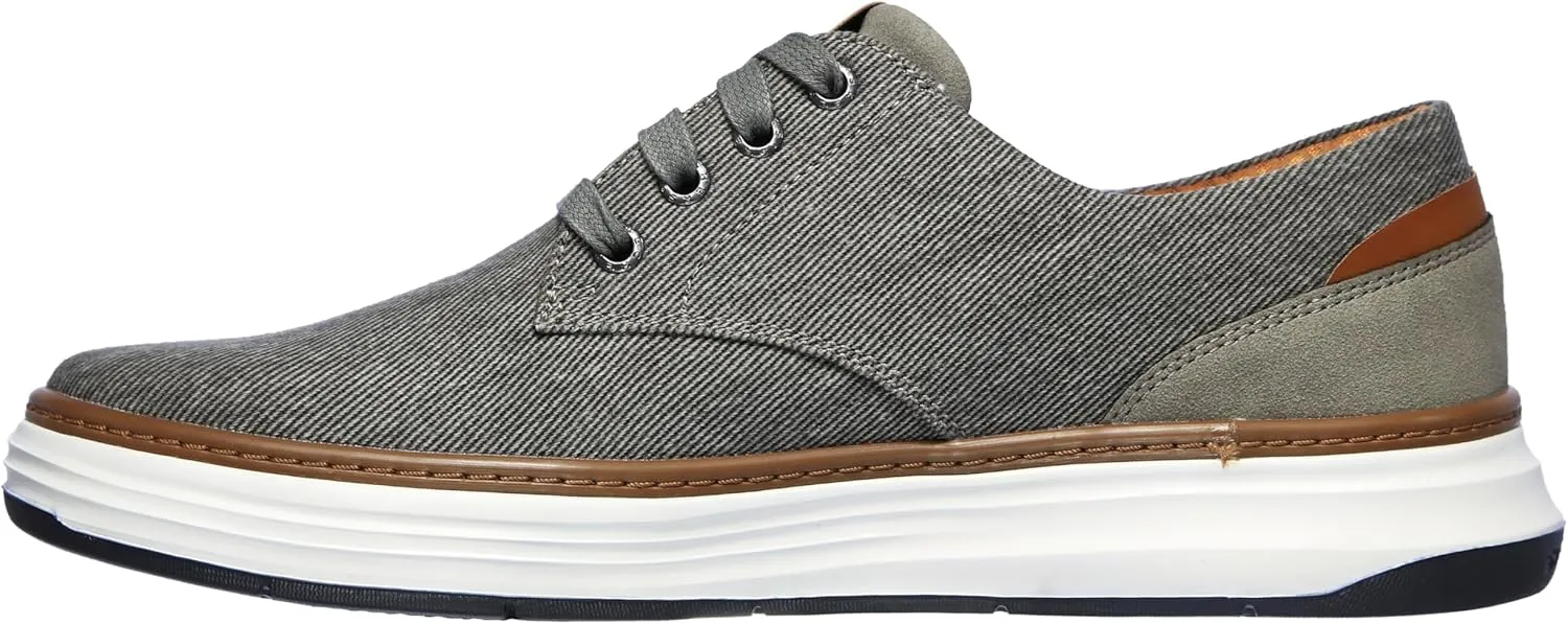 Skechers Ederson Men's Moreno Canvas Oxford Shoe, Beige, 14