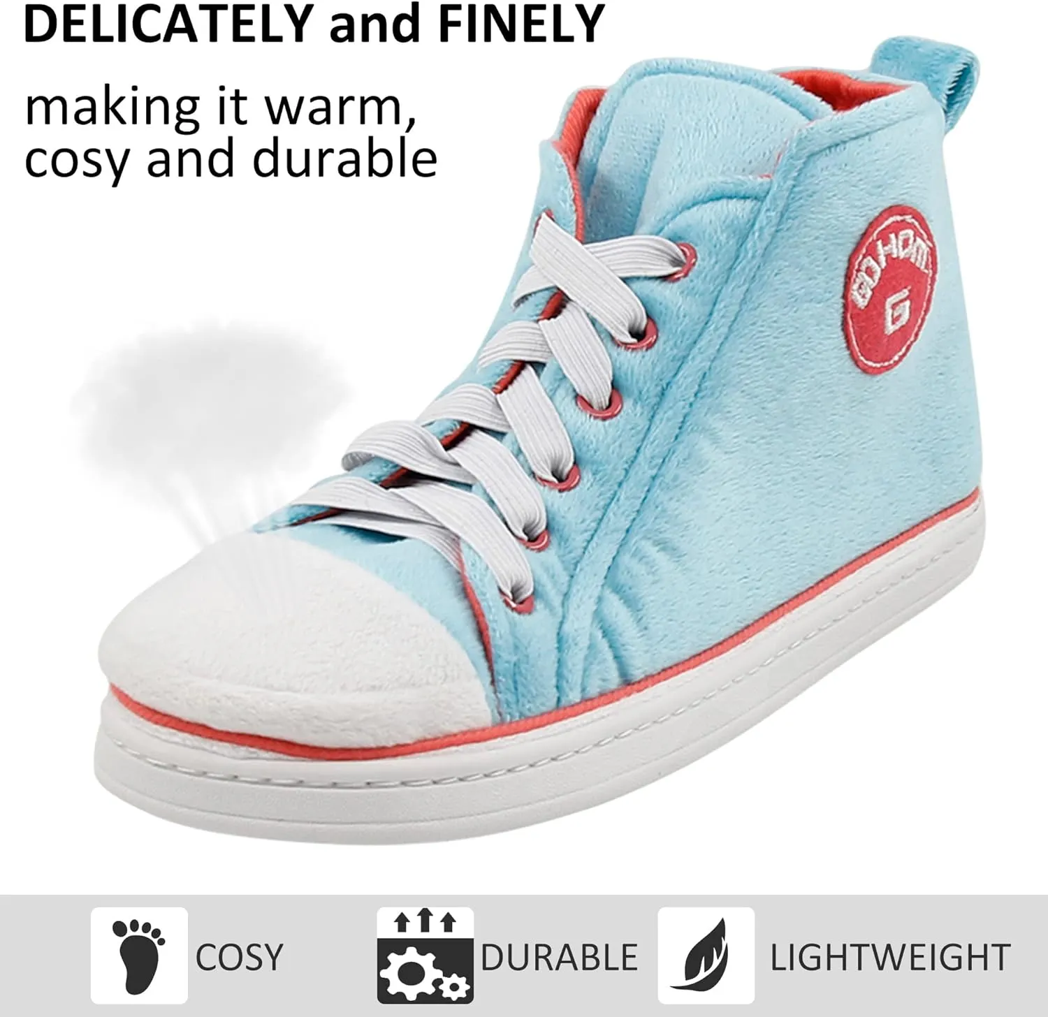 Sneaker Slippers for Women Fashion Indoor House Slipper Boots, Women's Super Soft Warm High Top Plush House Shoes for Women Slippers