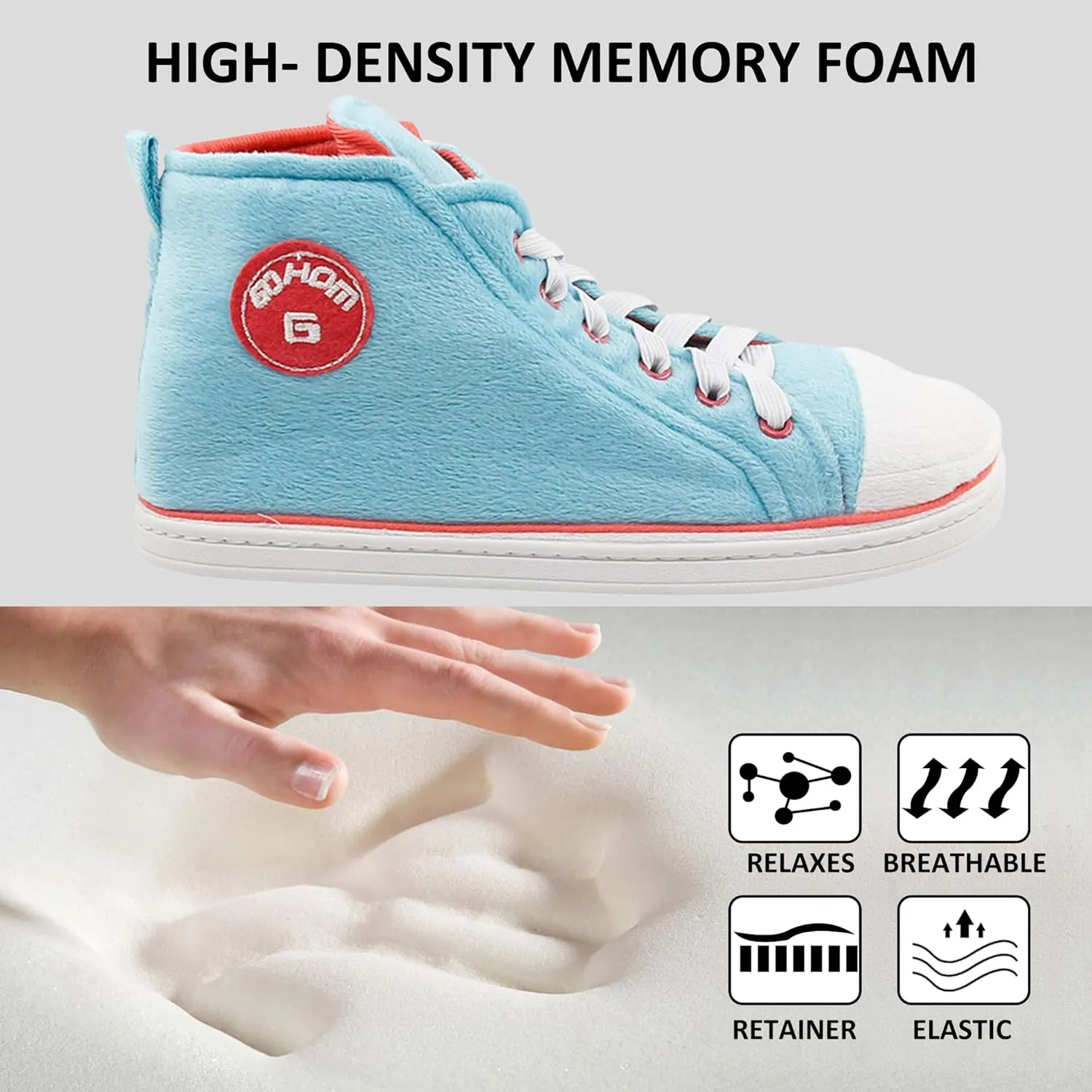 Sneaker Slippers for Women Fashion Indoor House Slipper Boots, Women's Super Soft Warm High Top Plush House Shoes for Women Slippers