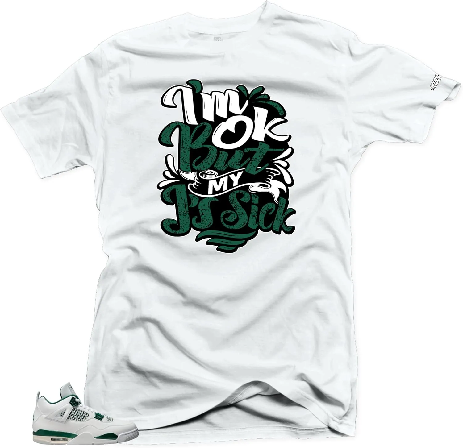 SNELOS Jordan 4 Oxidized Green Tee - Match Sneaker Jersey - Drippy Shirt