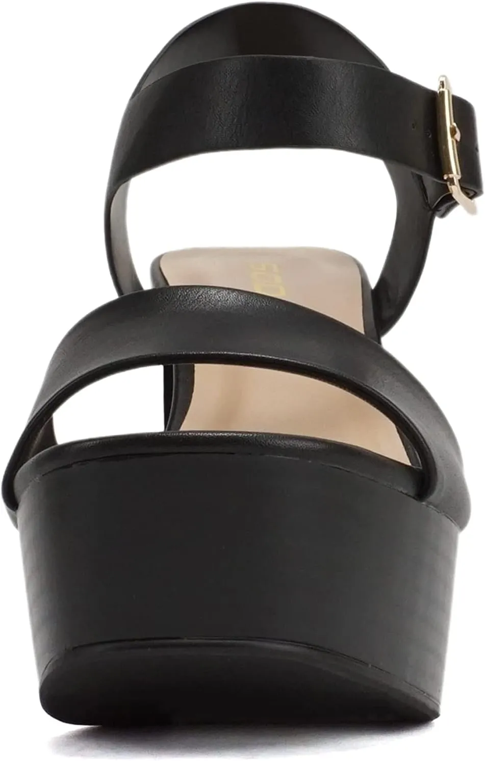 Soda “OPTIONS” ~ Women Open Square Toe Single Band Ankle Strap Buckle Platform High Heel Sandal