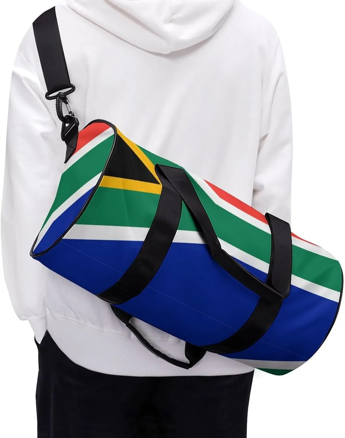 South African Flag Waterproof Sports Duffel Bag with Dry Wet Separation for Gym Beach Travel