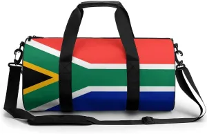 South African Flag Waterproof Sports Duffel Bag with Dry Wet Separation for Gym Beach Travel