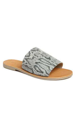 Speedway Black and White Snakeskin Slide Sandal