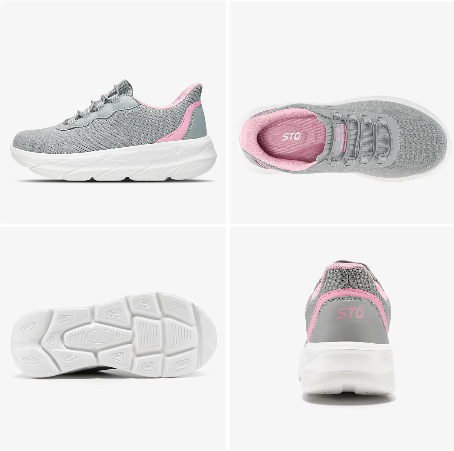 STQ Women's Slip On Walking Shoes Active Cushion Comfortable Tennis Breathable Non Slip Athletic Gym Workout Cross Training Sneakers