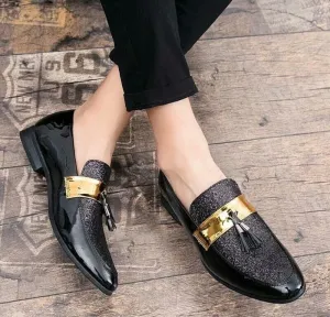 Stylish Wear Men Shiny Black Color Outdoor Formal And Party Casual Ethnic Loafer-Unique and Classy