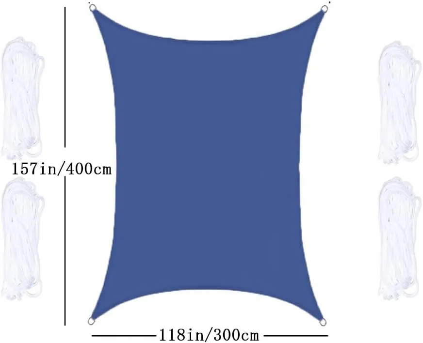 Sun Shade Rain Protection Sail UV Protection Blindfold UV Protection Energy Saving Western Style Tarp Stylish Outdoor Sunshade Summer Garden (Royal Blue, 118"×157"(3×4M))