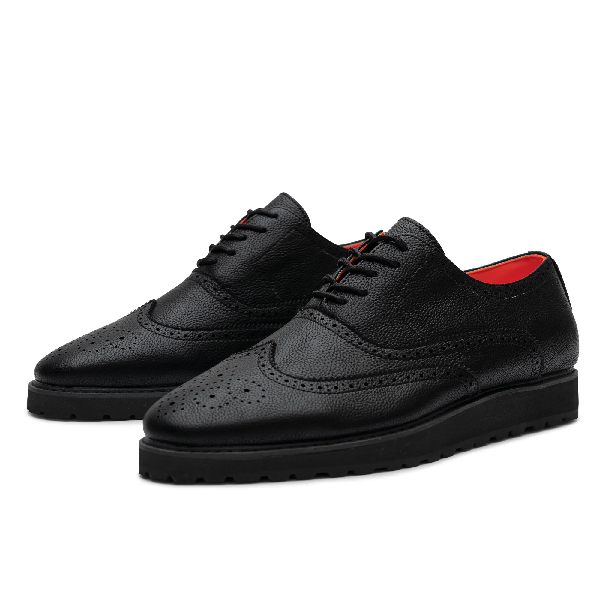 Tayon The Priority Leather Lace Up Wingtip Sneaker Black