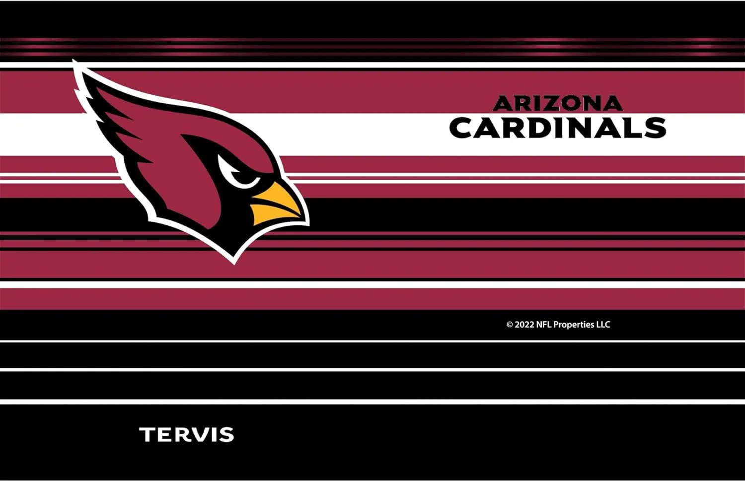 Tervis Traveler NFL Arizona Cardinals - Hype Stripes Triple Walled Insulated Tumbler Travel Cup Keeps Drinks Cold & Hot, 30oz, Stainless Steel