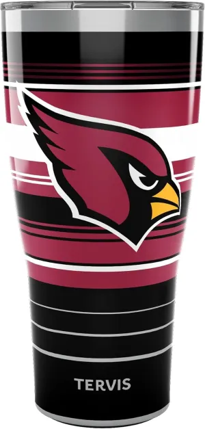 Tervis Traveler NFL Arizona Cardinals - Hype Stripes Triple Walled Insulated Tumbler Travel Cup Keeps Drinks Cold & Hot, 30oz, Stainless Steel