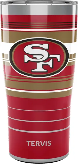 Tervis Traveler NFL San Francisco 49ers - Hype Stripes Triple Insulated Insulated Tumbler Travel Cup Keeps Drinks Cold & Hot, 20oz, Stainless Steel