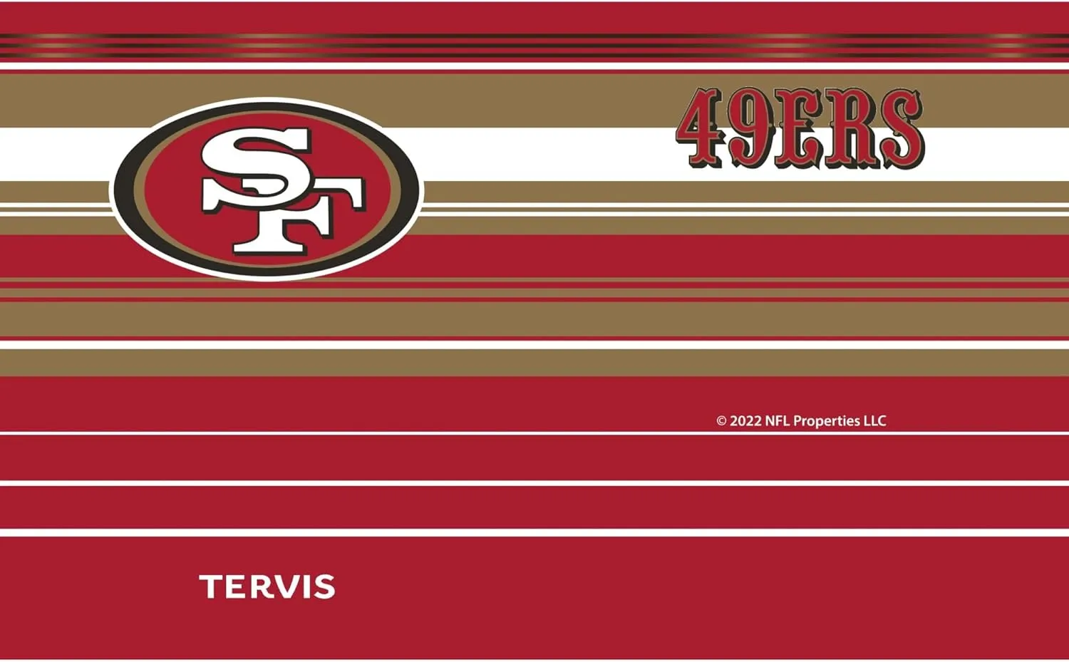 Tervis Traveler NFL San Francisco 49ers - Hype Stripes Triple Insulated Insulated Tumbler Travel Cup Keeps Drinks Cold & Hot, 20oz, Stainless Steel
