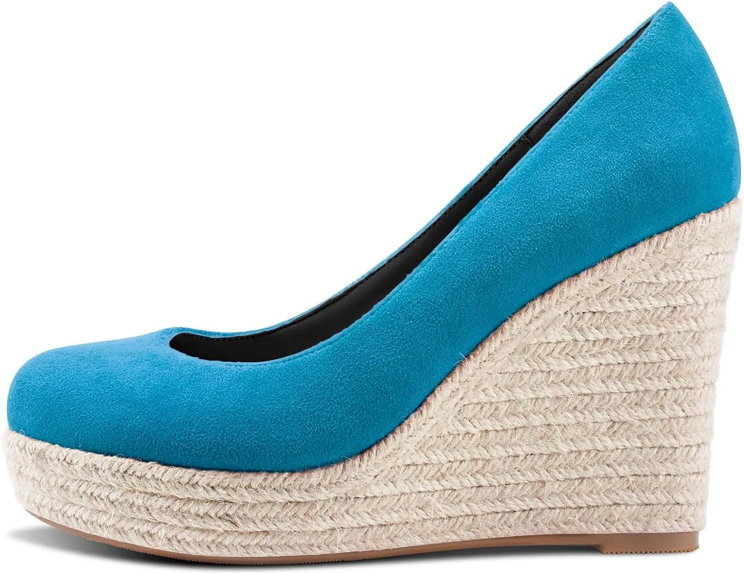 TNYNFBEB Womens Wedge Heel Close Round Toe Pumps Slip-on Prom Party Cute Basic Classic Summer 3.9 Inches Heels