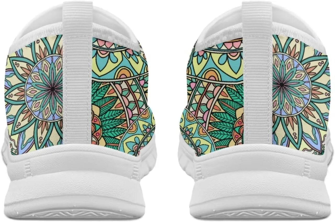 Tribal Lightweight Sneakers for Women Slip On Running Shoes Casual Walking Shoes Non Slip Tennis Shoes Comfortable Mesh Fashion Loafers US Size 5.5-11.5