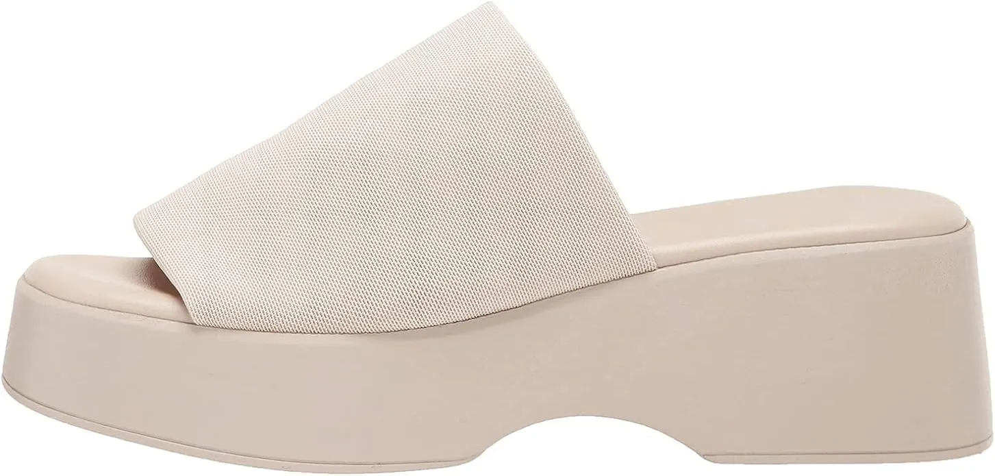 TruFox Women's Platform Sandals Wedge Slides Open Toe Comfort Padded Band Slip On