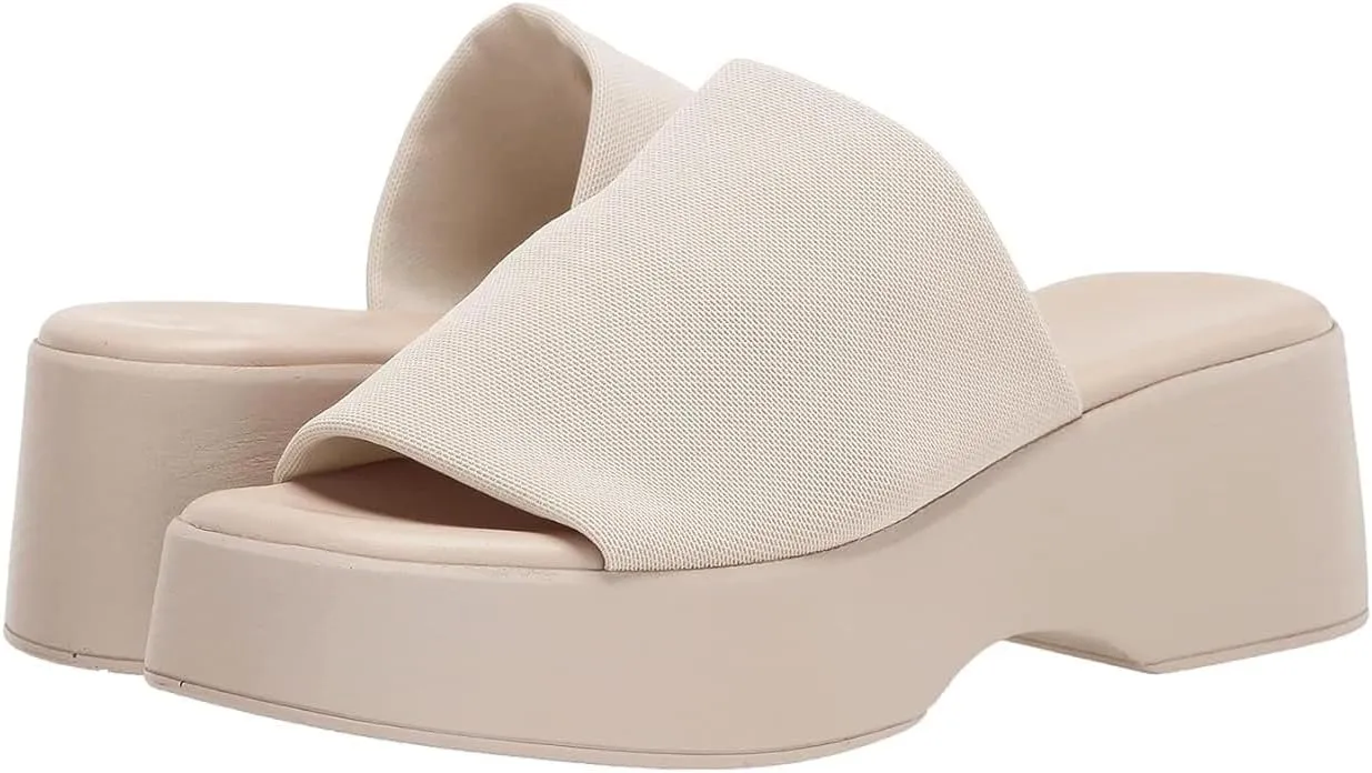TruFox Women's Platform Sandals Wedge Slides Open Toe Comfort Padded Band Slip On