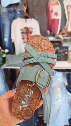 Turquoise - Double Dutch Braided Sandal