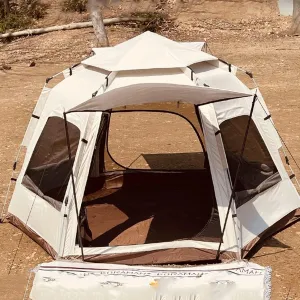 TXTC Tents for Camping 3/4 Person Pop Up Tent Beach Tent Sun Shelter,Camping Tents 4 Man Portable Backpacking Tent,Waterproof,Advanced Ventilation, Festival Essential (Color : White)