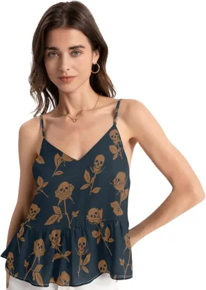 visesunny Summer Ruffle Spaghetti Strap Camisole V Neck Tank Top for Women Sleeveless Loose Fit Cami XS-2XL 2025