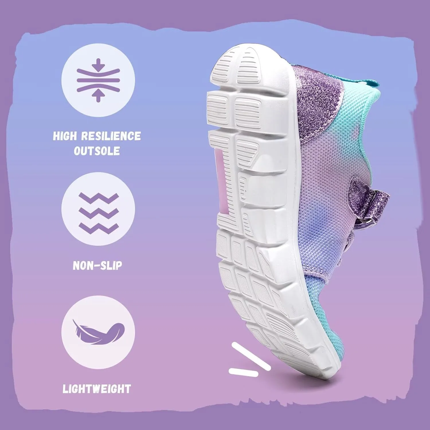 WateLves Girls Sneakers Lightweight Walking Shoes Comfortable Running Tennis Shoes for Toddler Little Kid/Big Kid