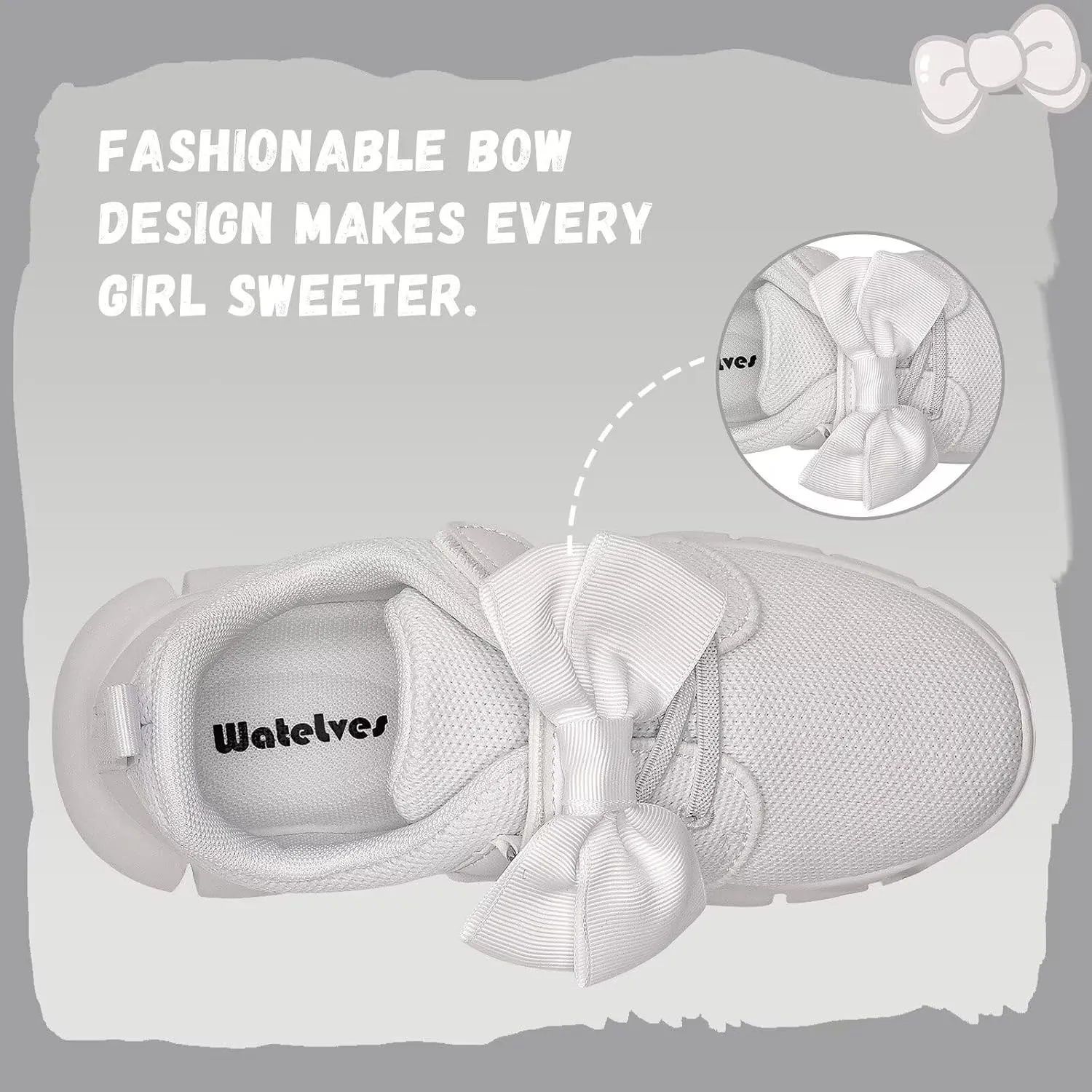 WateLves Girls Sneakers Lightweight Walking Shoes Comfortable Running Tennis Shoes for Toddler Little Kid/Big Kid