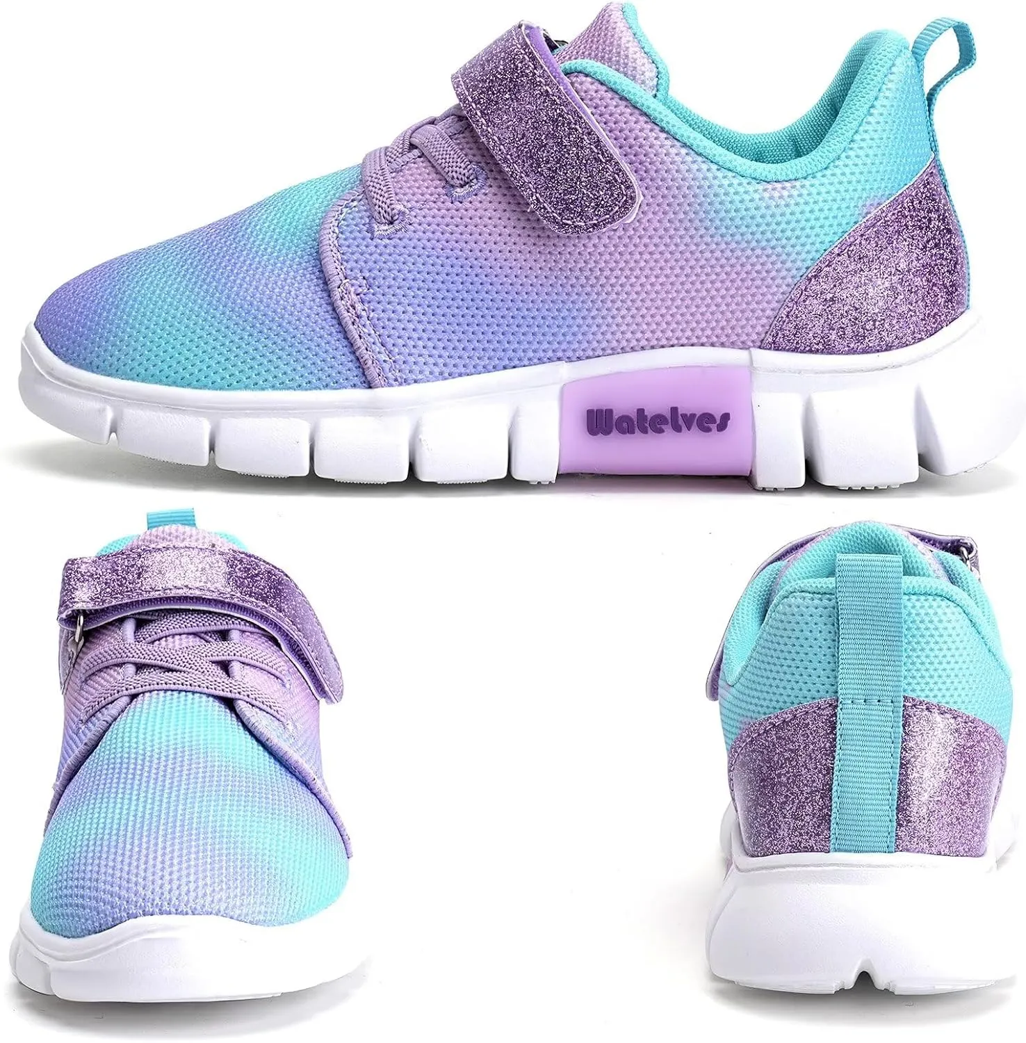 WateLves Girls Sneakers Lightweight Walking Shoes Comfortable Running Tennis Shoes for Toddler Little Kid/Big Kid